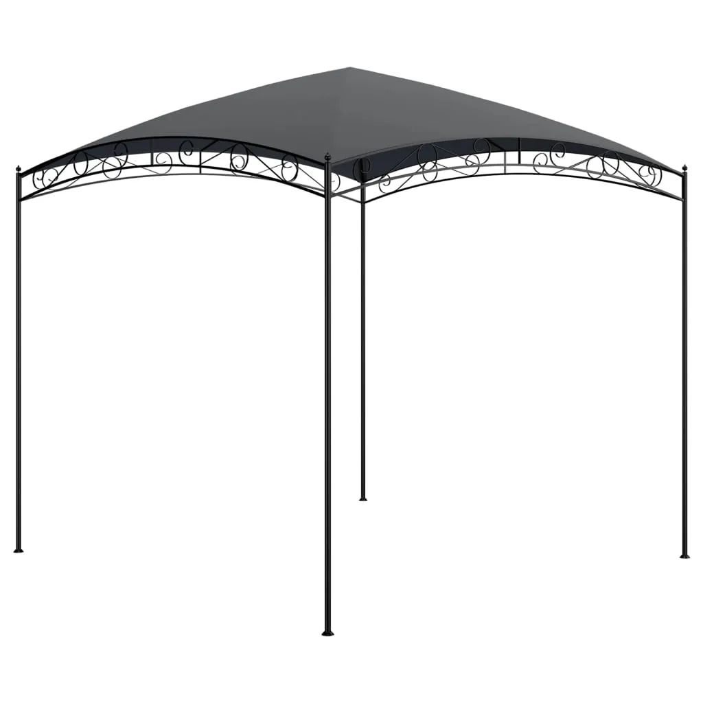 Pavillon 3x3x2,65 m Anthrazit mit Stahlkonstruktion und PA-beschichtetem Stoffdach