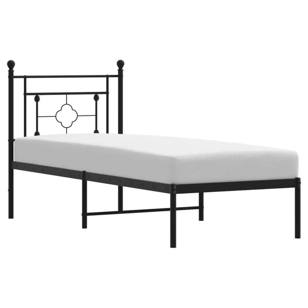 Klassisches schwarzes Metall-Bettgestell 196 x 80 x 97 cm