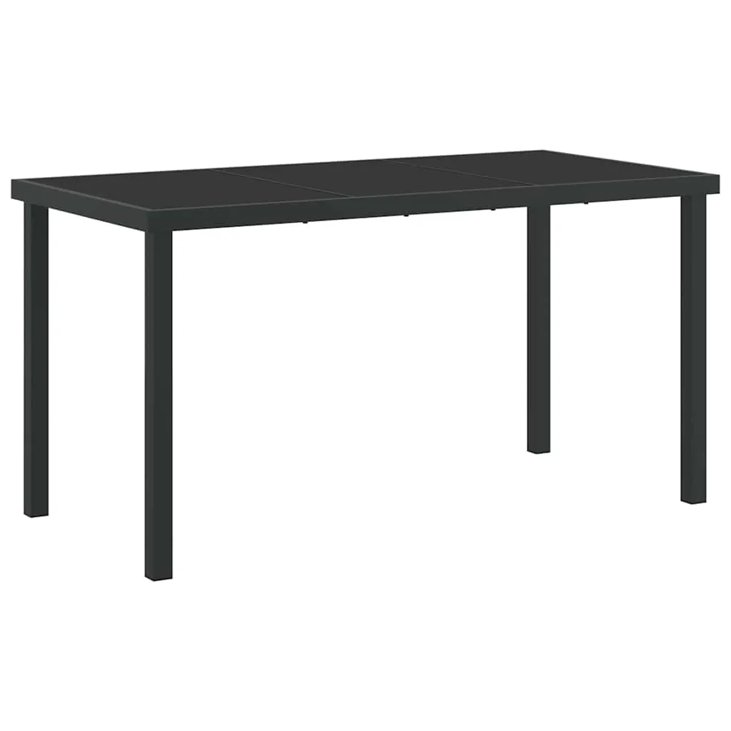 Modernes Gartendining-Set Schwarz 160x80x73 cm Tisch & 52x57x84 cm Stühle