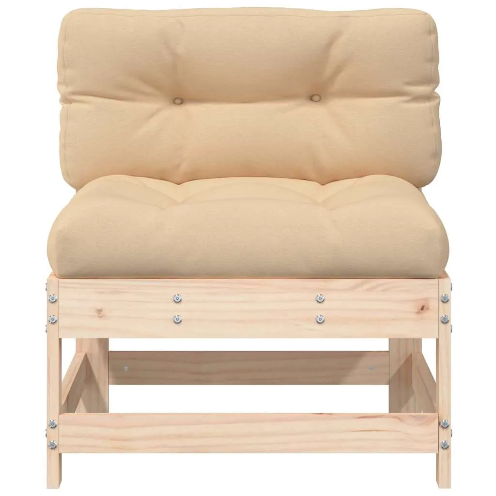 Modulares Gartensofa aus Massivholz, 62 x 62 x 70,5 cm, Beige