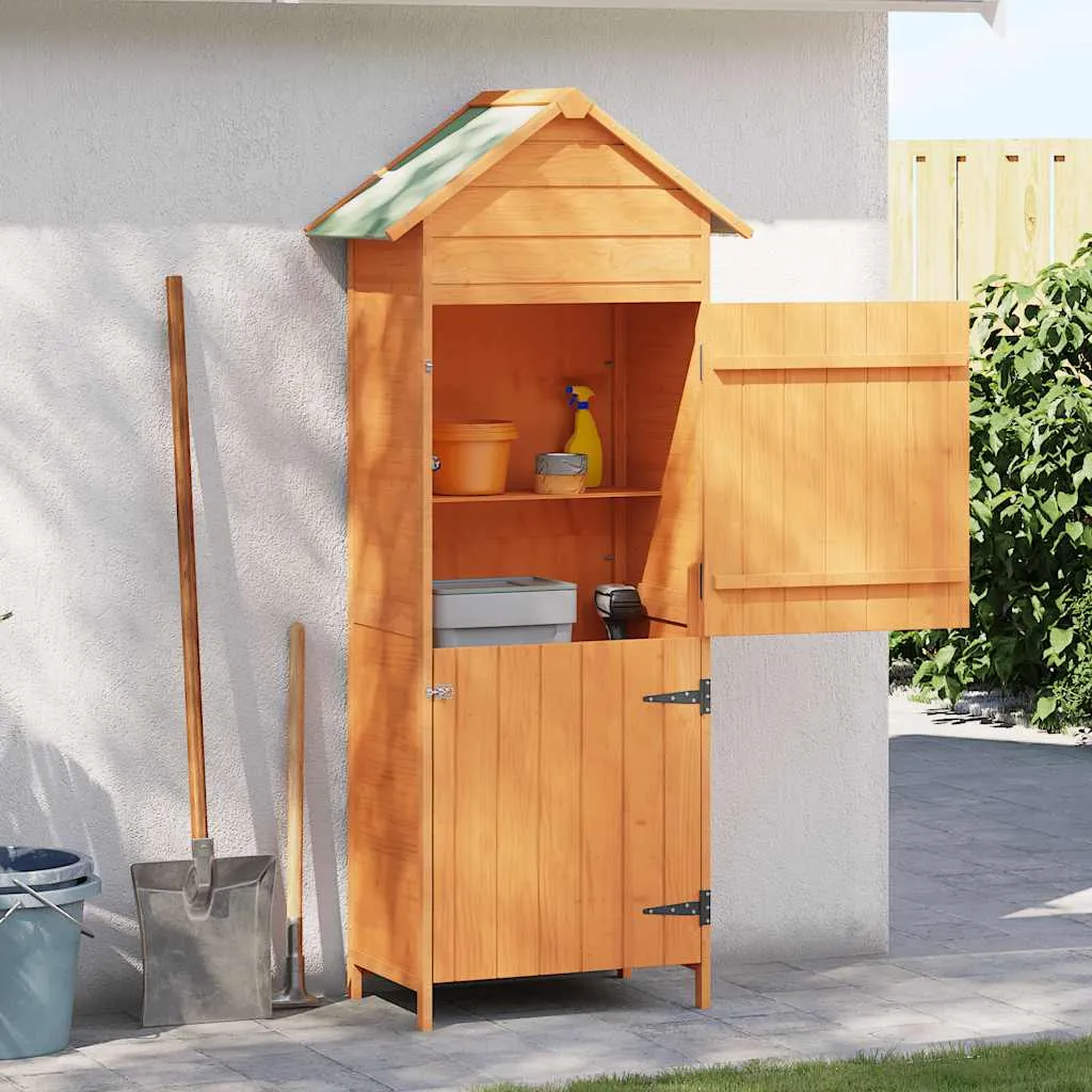 Kompakter Holzschrank 42,5 x 64 x 190 cm mit wasserdichtem Dach