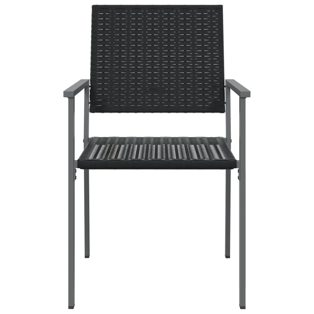 Gartenstuhl Schwarz 54 x 62,5 x 89 cm aus PE-Rattan und Stahl