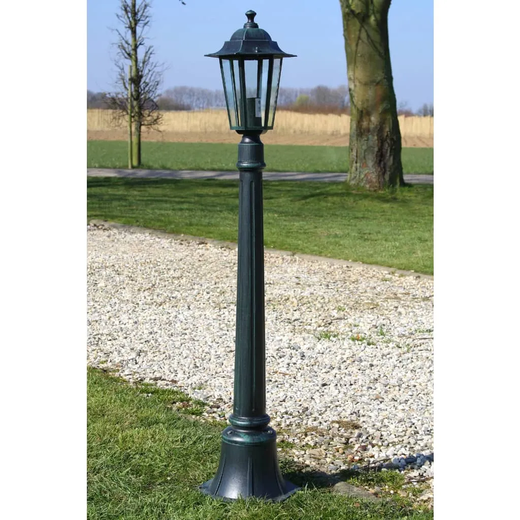 2er Set Gartenlampen Dunkelgrün 105 cm Aluminium und Glas