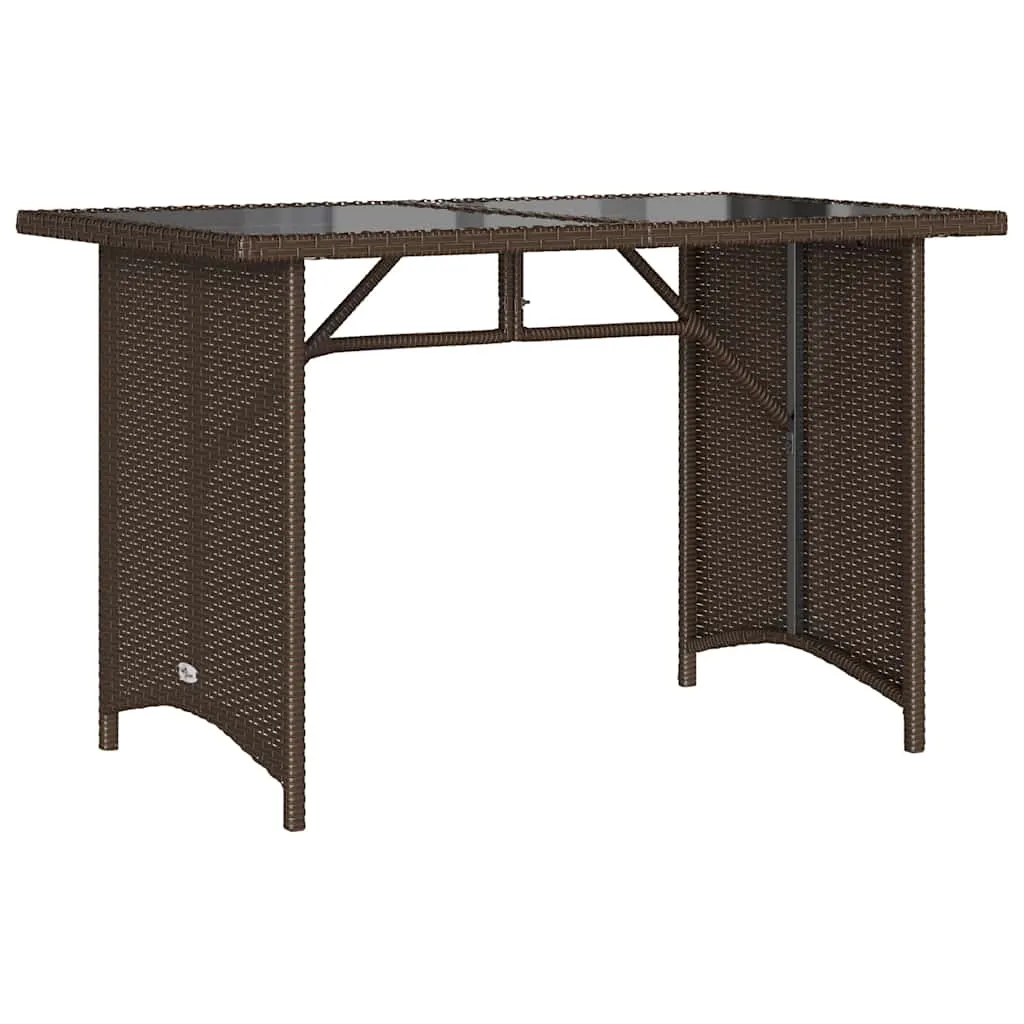 Gartentisch Braun 110 x 68 x 70 cm mit Glasplatte