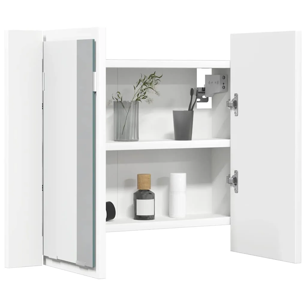 LED-Spiegelschrank Weiß 60 x 12 x 45 cm mit RGB-Licht