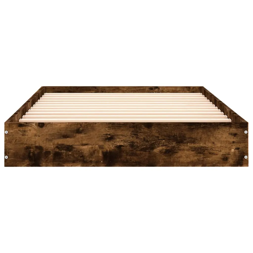 Bettgestell Räuchereiche 193x78x17 cm aus Holzwerkstoff