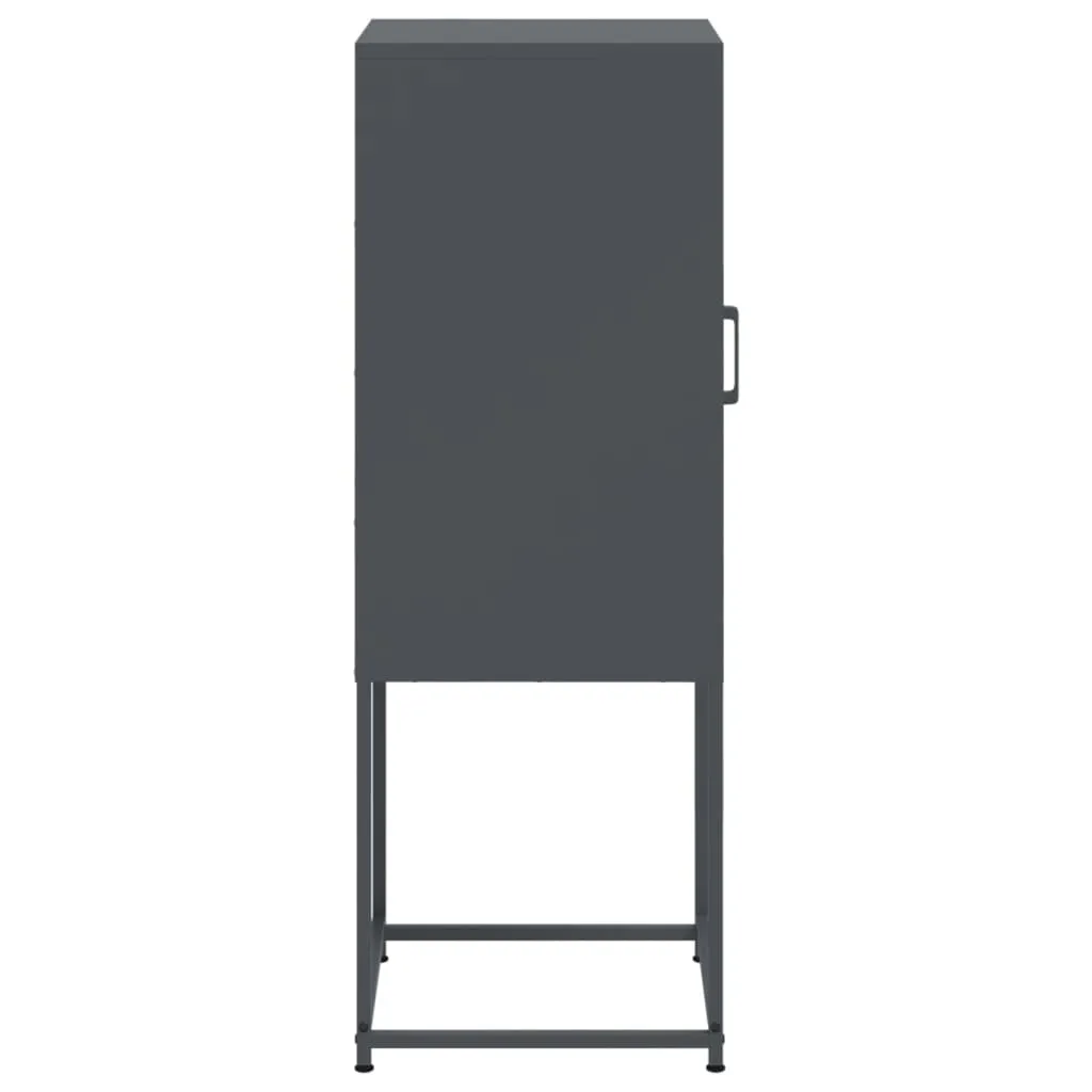 Highboard Industrie-Stil 36x39x107 cm Anthrazit Stahl