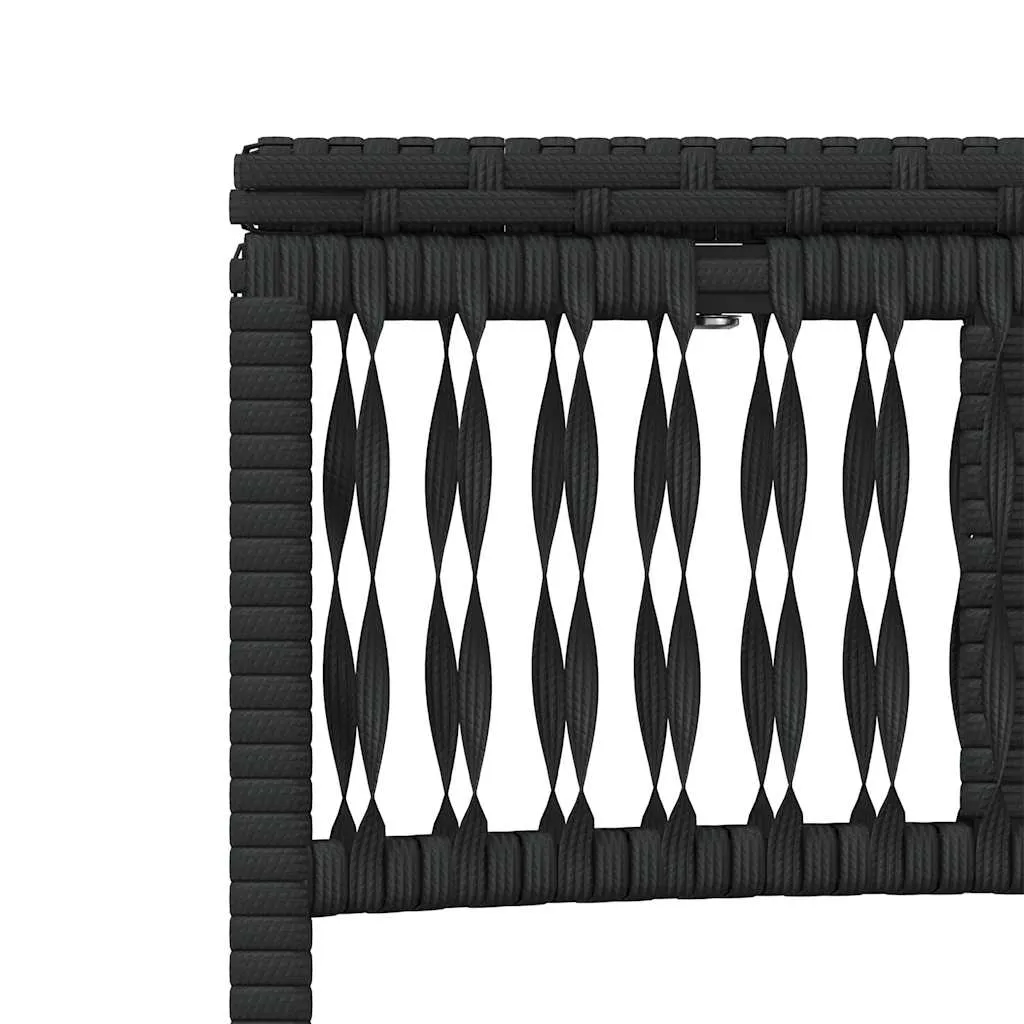 Sonnenliege Set Schwarz 198x55x39-96 cm mit Beistelltisch und Kissen
