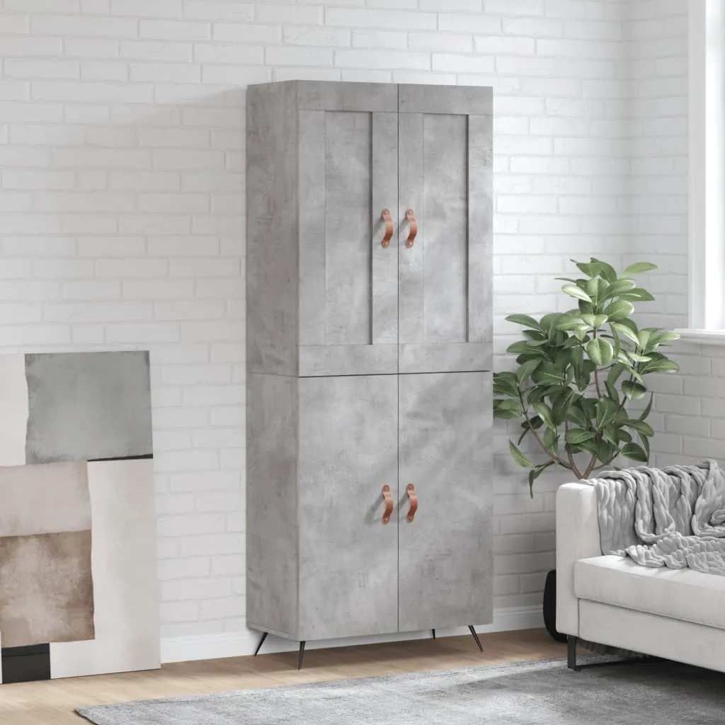 Highboard Betongrau 69,5x34x180 cm Holzwerkstoff
