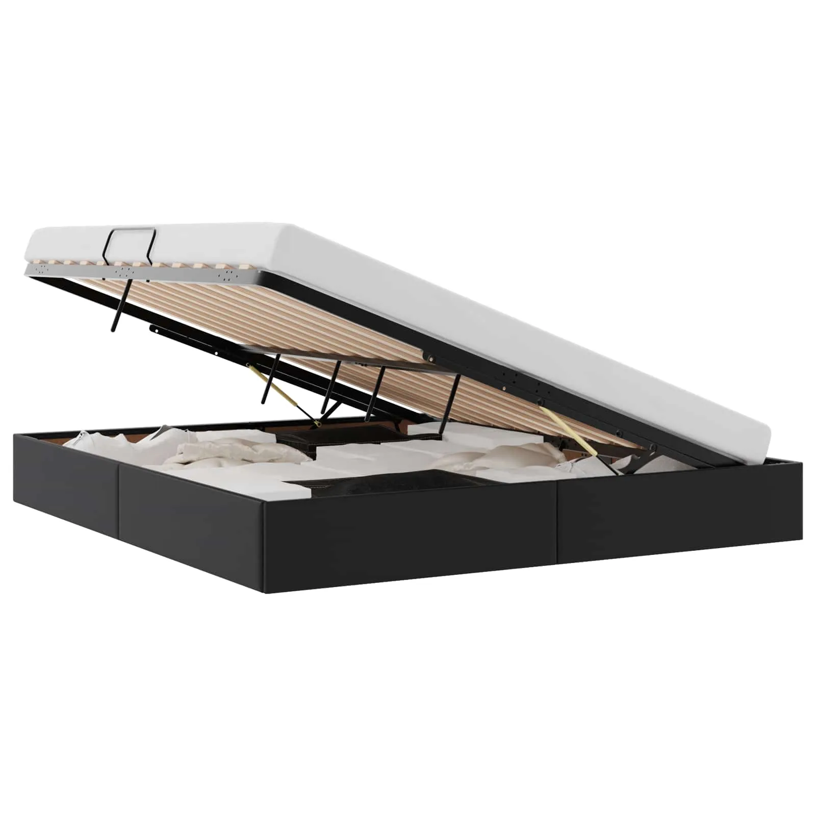 Ottoman Bettgestell 203 x 180 x 23,5 cm Schwarz