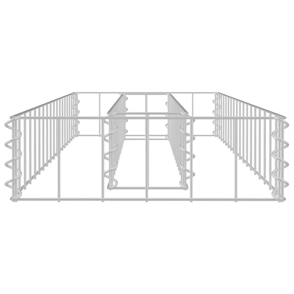 Gabionen-Hochbeet 90x30x10 cm Silber verzinkter Stahl