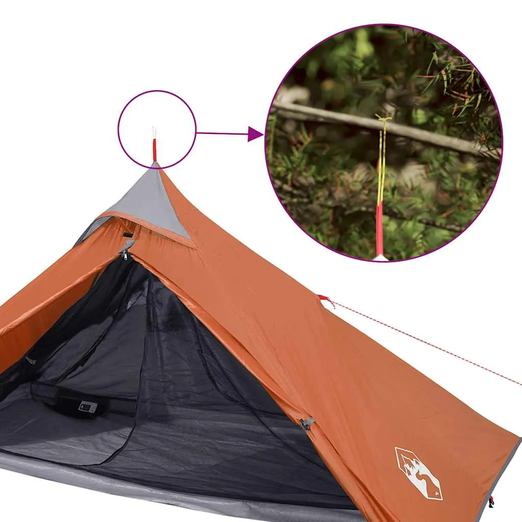 Campingzelt Tipi 235x96x119 cm Orange wasserdicht mit Überzelt