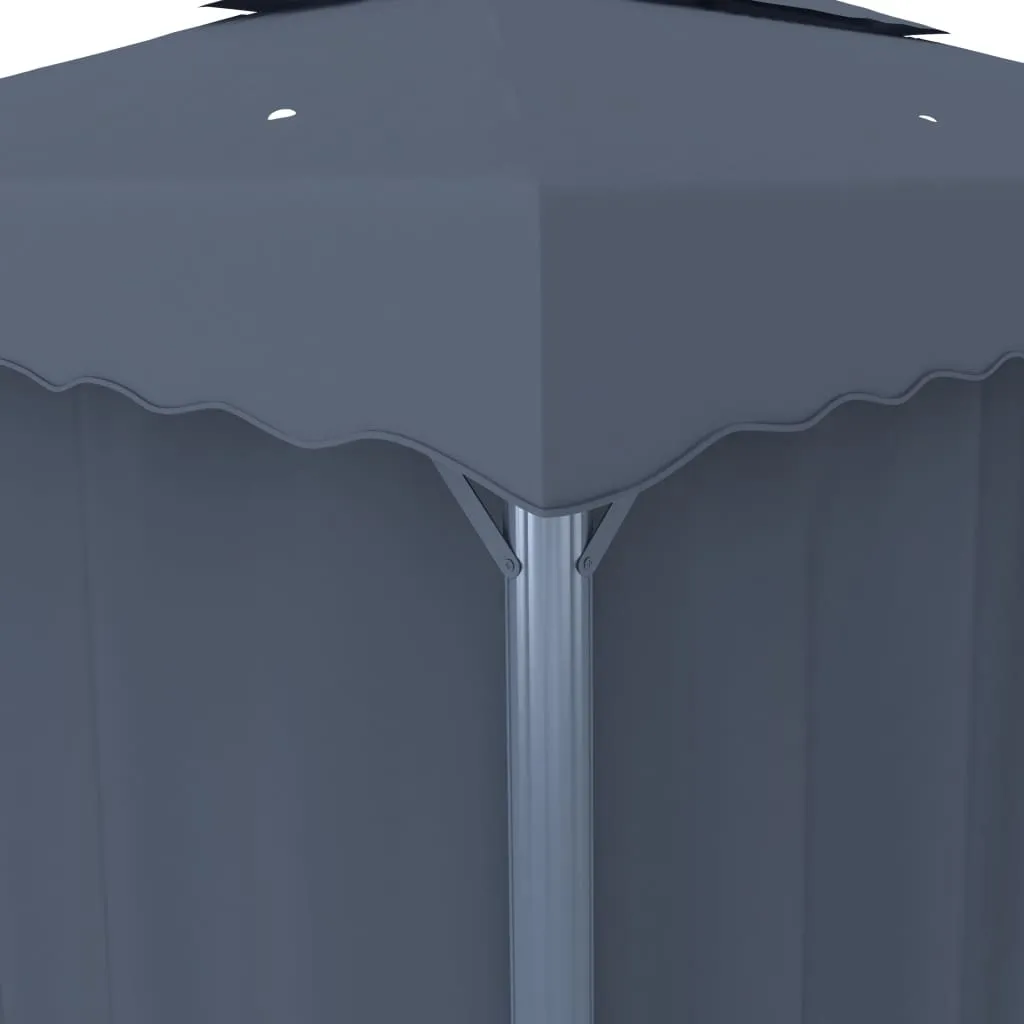 Pavillon 3x3 m Anthrazit mit Aluminium- und Stahlgestell
