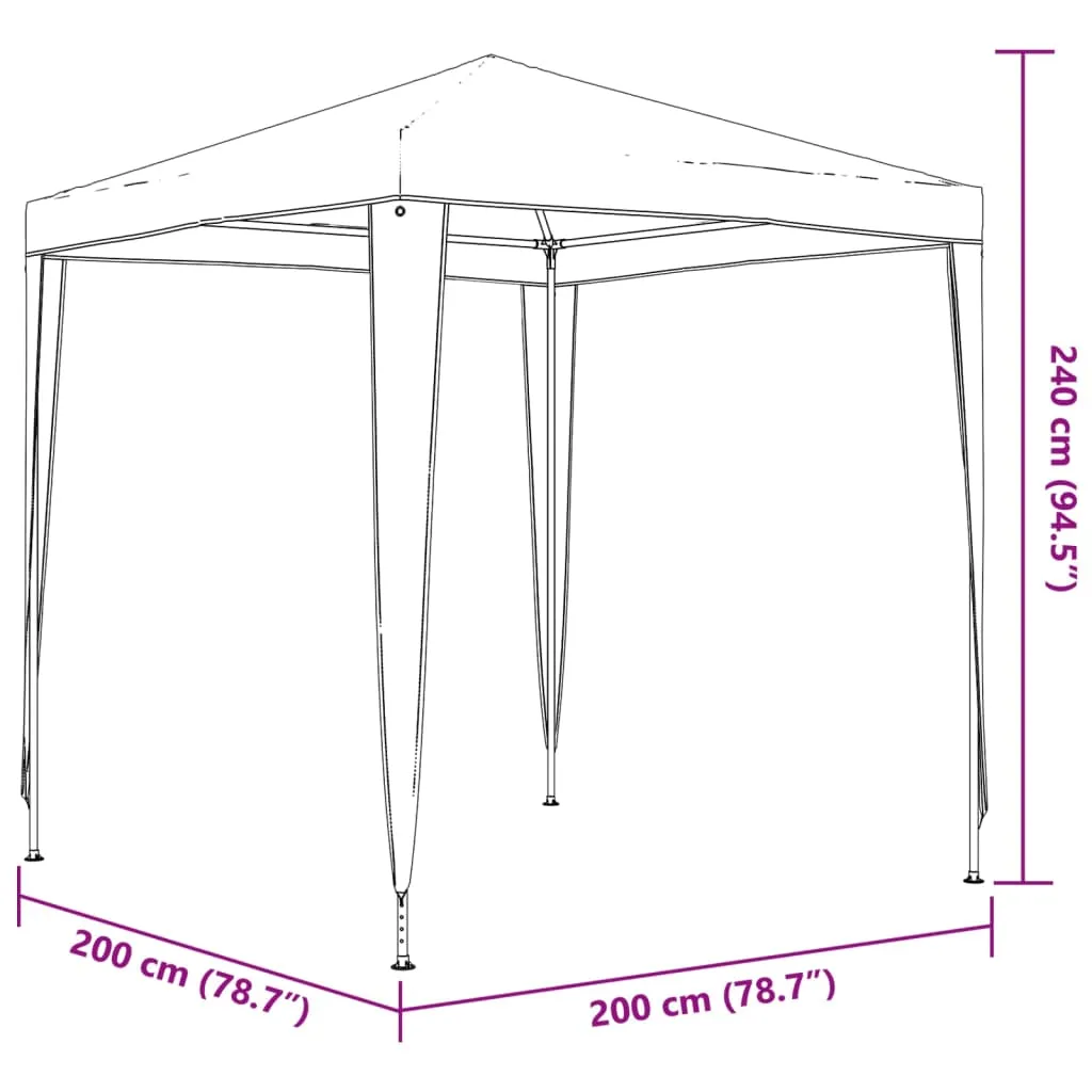 Partyzelt 2x2x2,4 m Anthrazit mit robustem Stahlgestell und PE-Dach