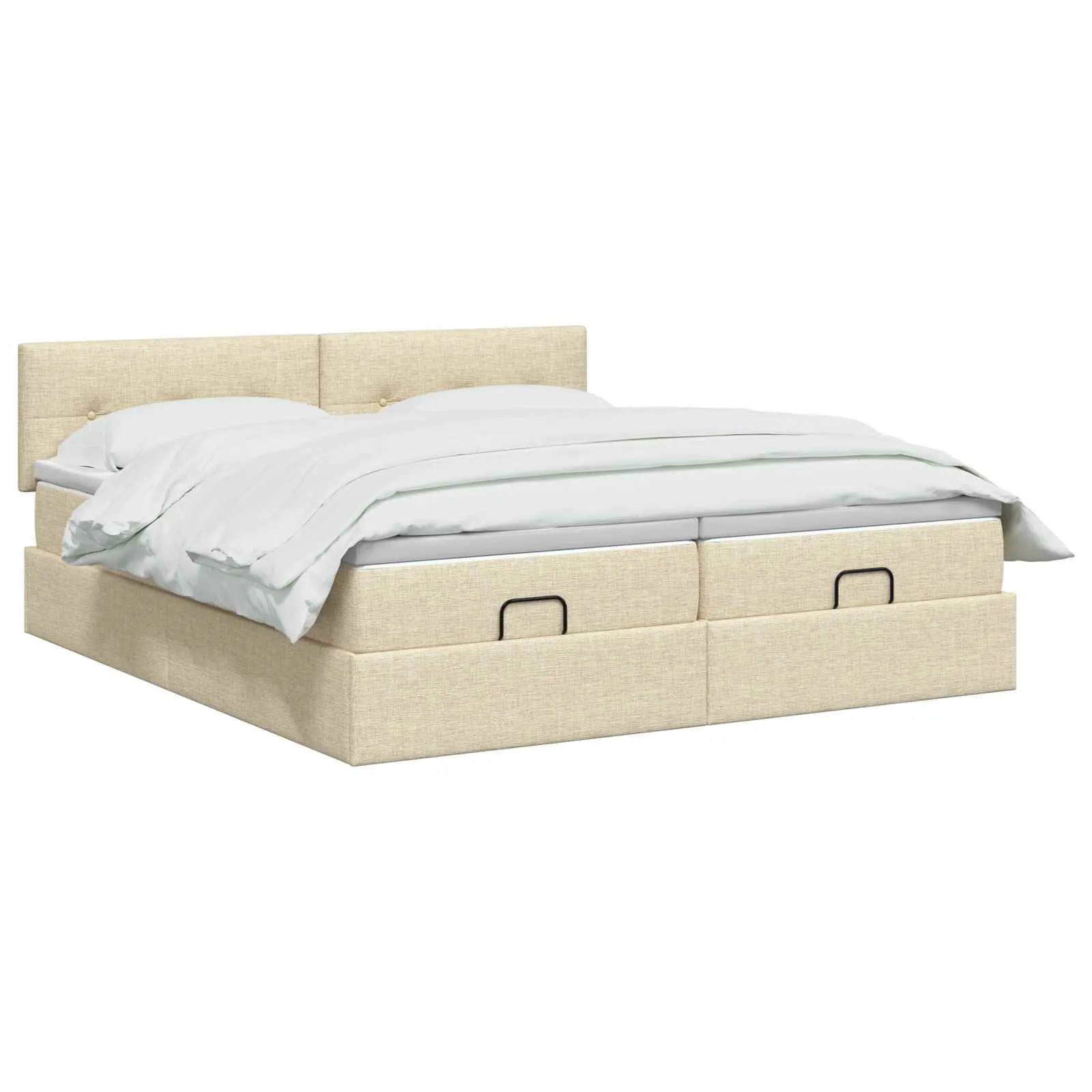 Ottomanbett mit Matratze 200x200 cm Creme