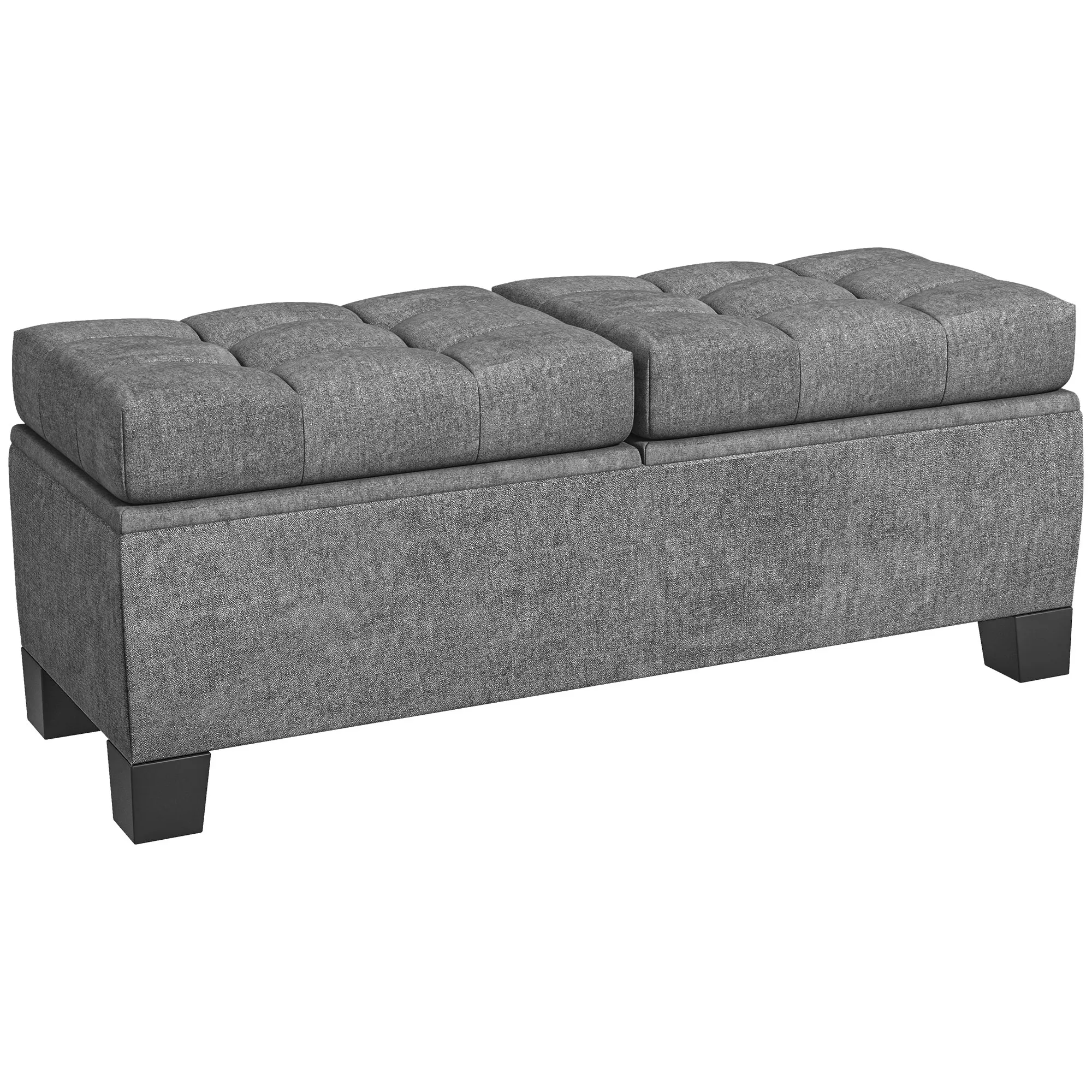 Sitzbank Grau 116B x 41T x 47H cm mit Stauraum