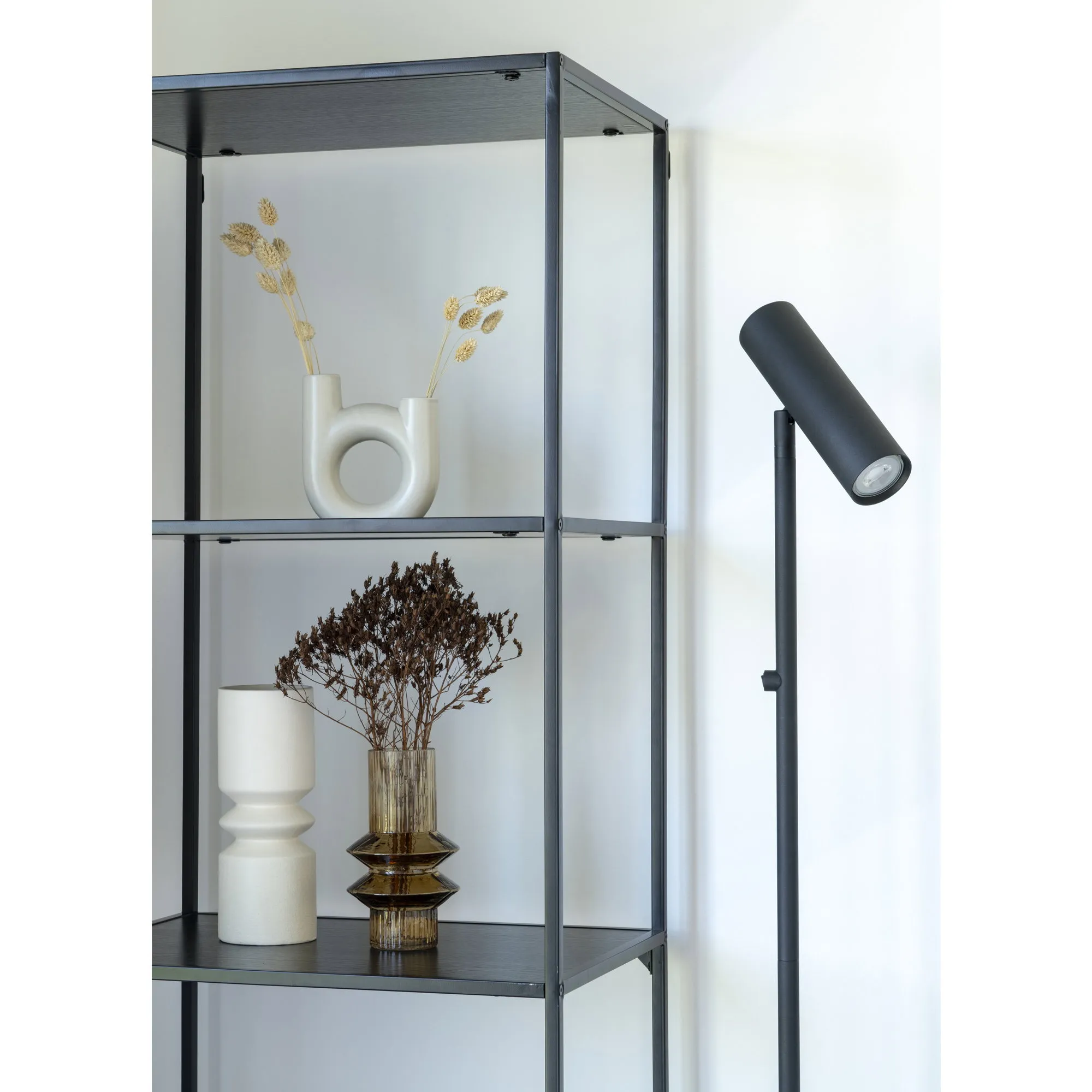 tinkaro Stehlampe Paris Stahl 25 x 25 x 150 cm Schwarz