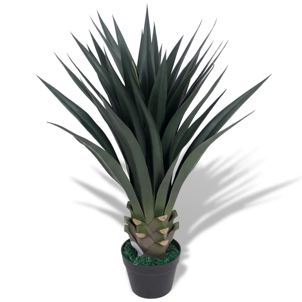 Künstliche Yucca-Palme Grün 85 cm mit Kunststofftopf