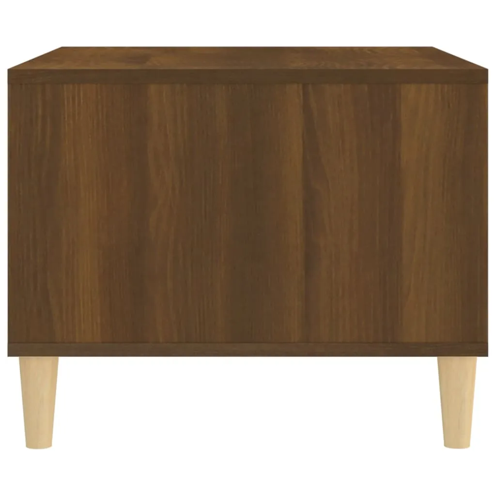 Moderner Couchtisch 60 x 50 x 40 cm Braun Eichen-Optik aus Holzwerkstoff und Massivholz