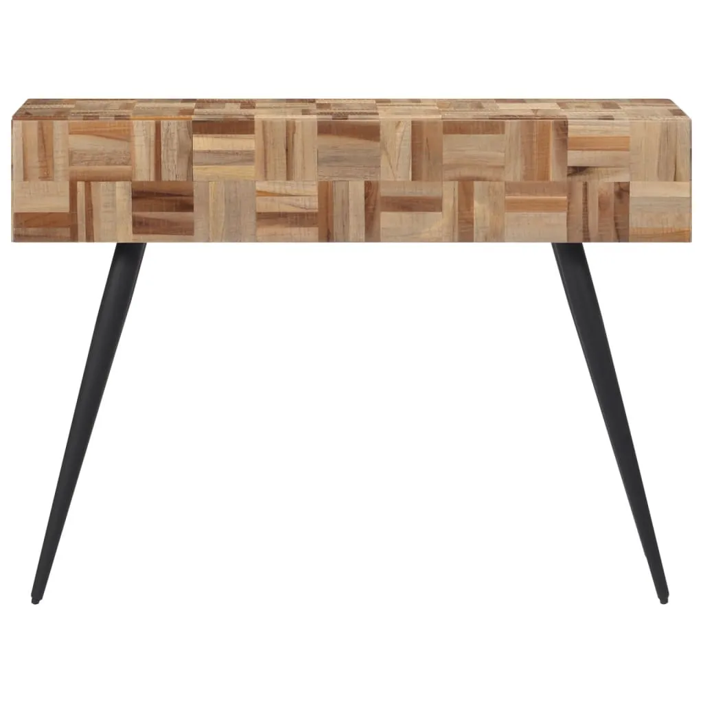 Konsolentisch aus Naturholz mit Eisengestell 110x34x80 cm Schwarz Grau
