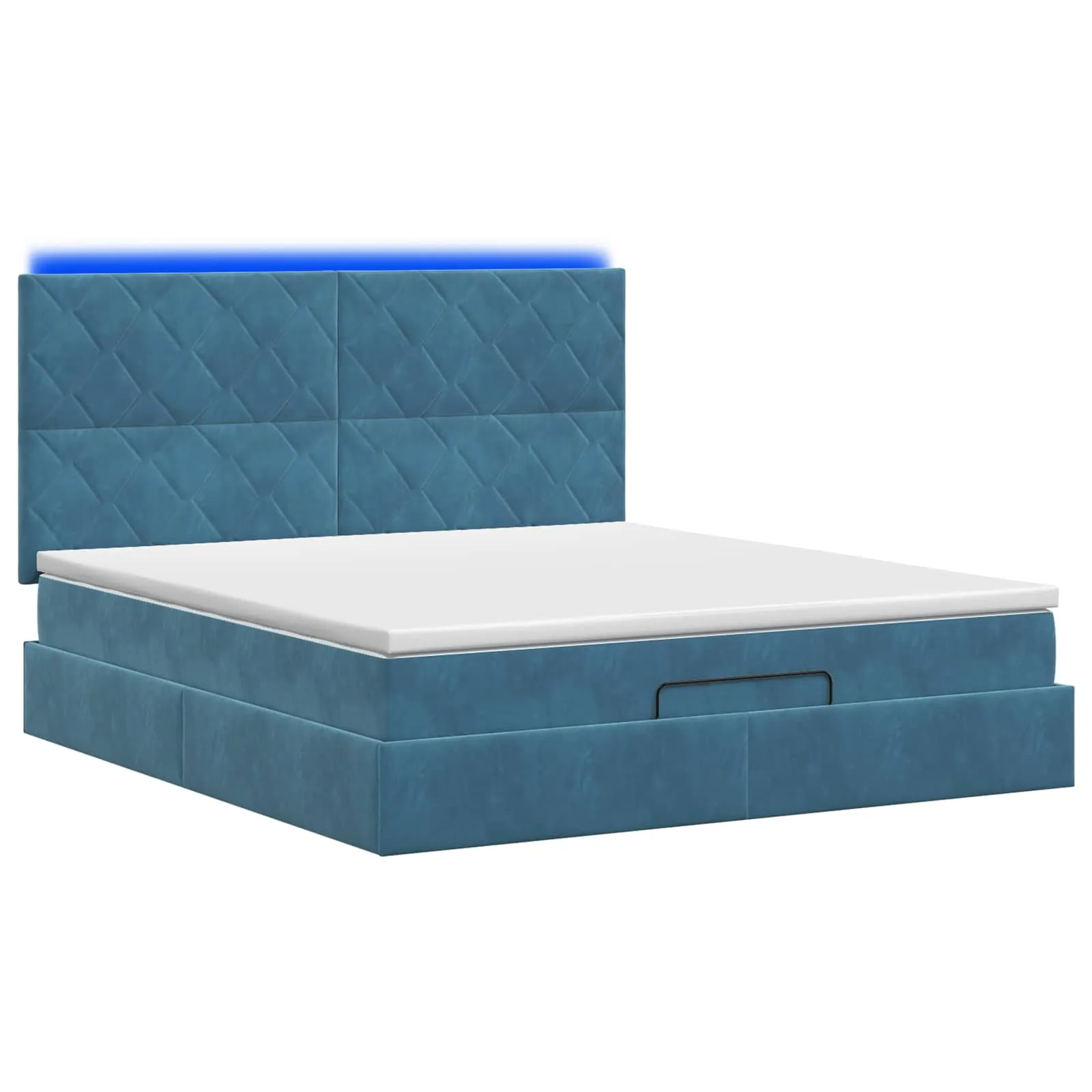 Ottoman-Bett mit Matratze 203x180x88 cm Dunkelblau