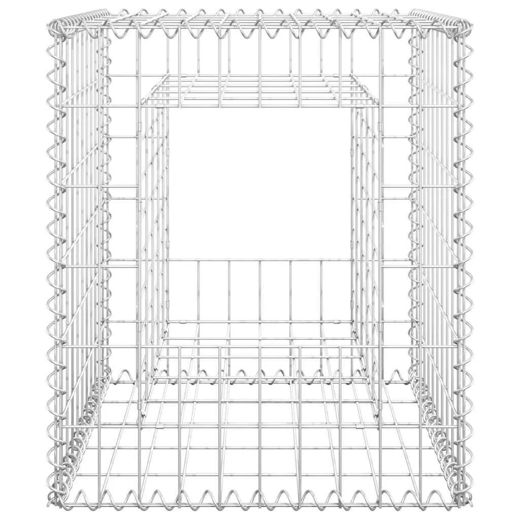 Gabionensäule Silber 50 x 50 x 60 cm aus rostfreiem Eisen