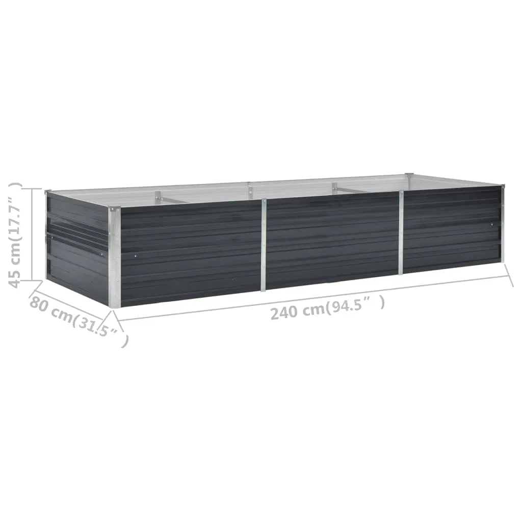 Anthrazit Stahl Hochbeet 240x80x45 cm für Garten und Terrasse
