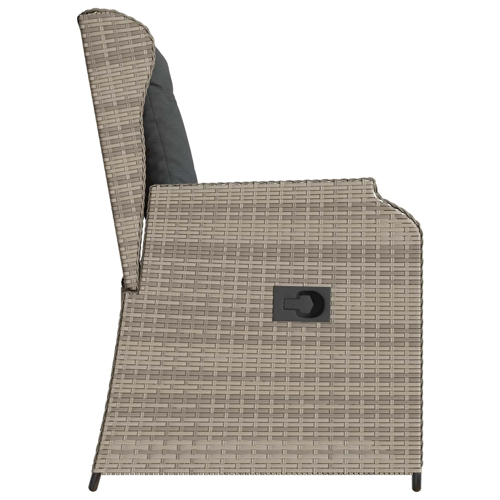 Verstellbare Gartenbank 55x67x95 cm Hellgrau aus Poly-Rattan