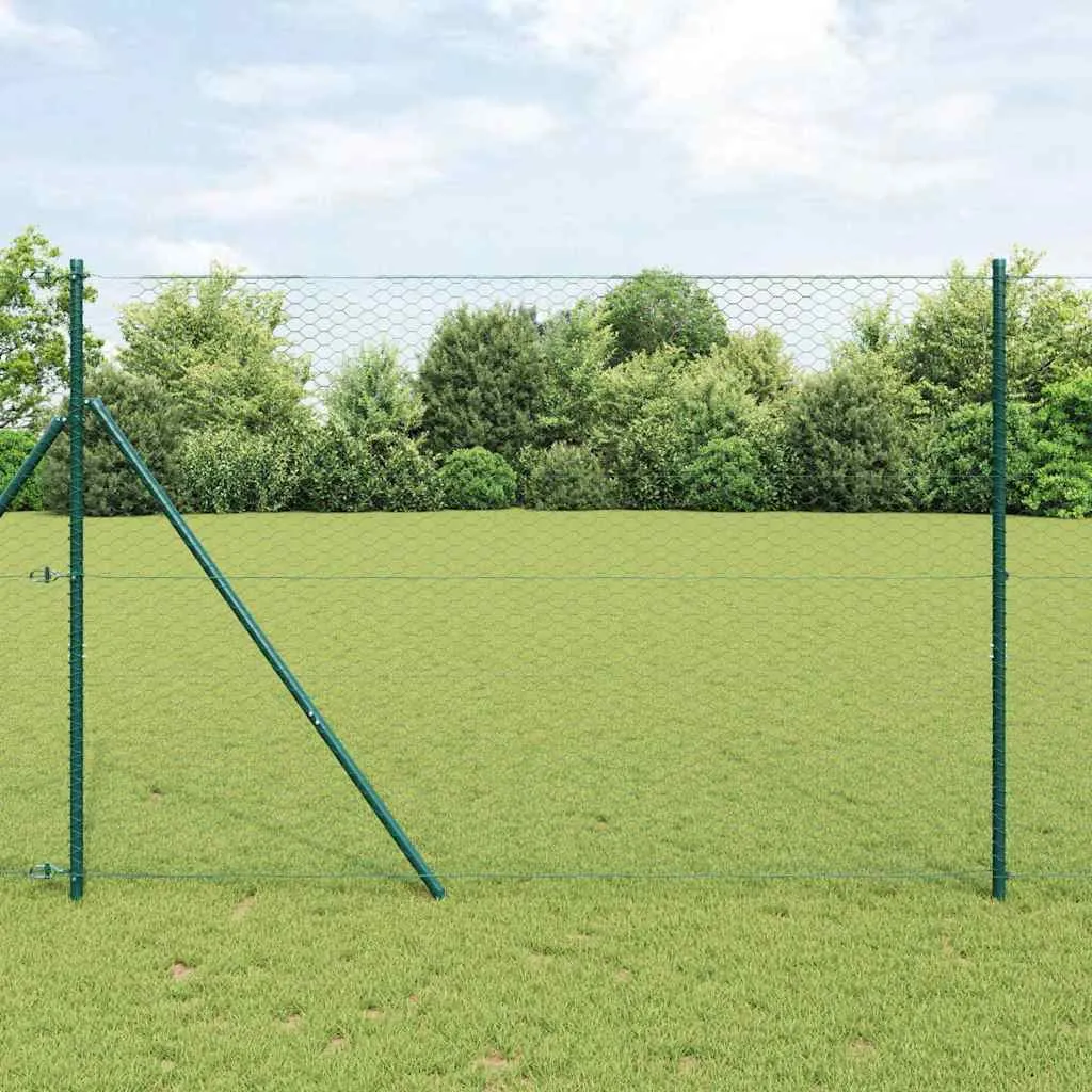 Hexagonzaun Grün 50 x 1,6 m – Moderner Gartenzaun