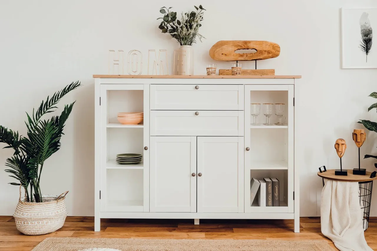 finori Highboard Bergen 160 cm weiß Dekor Artisan Oak Sideboard