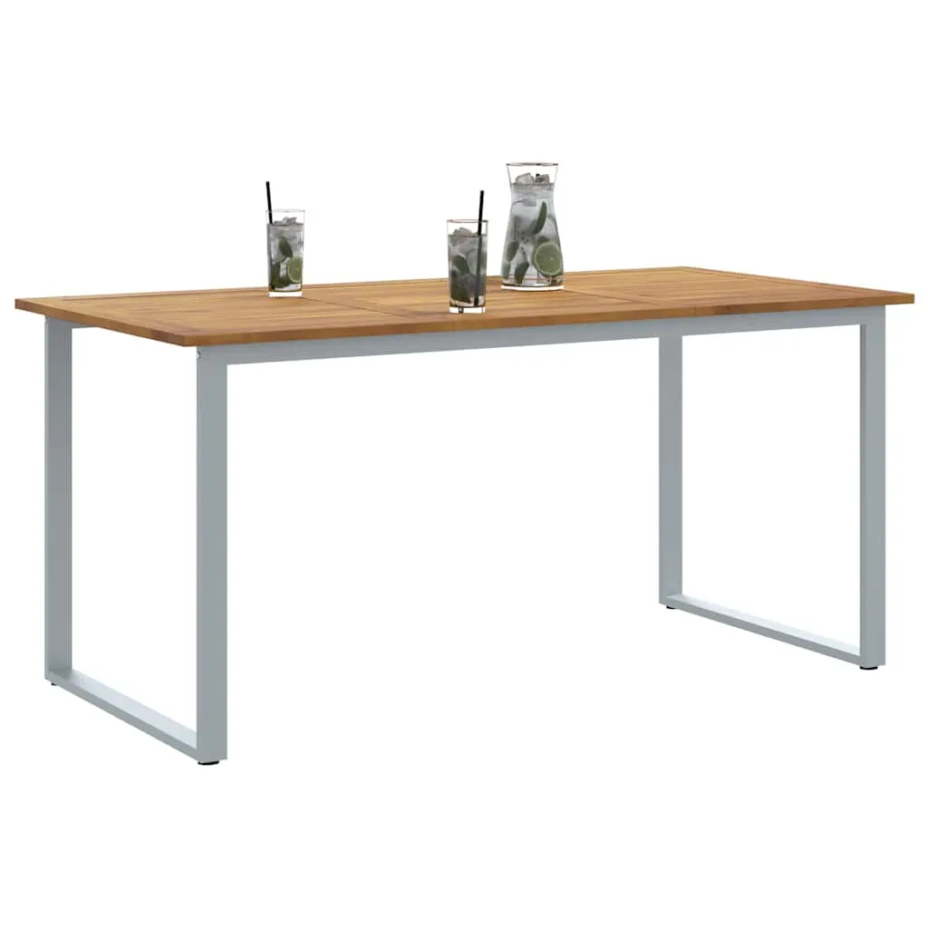 Gartentisch Echtholz 160 x 80 x 75 cm Grau