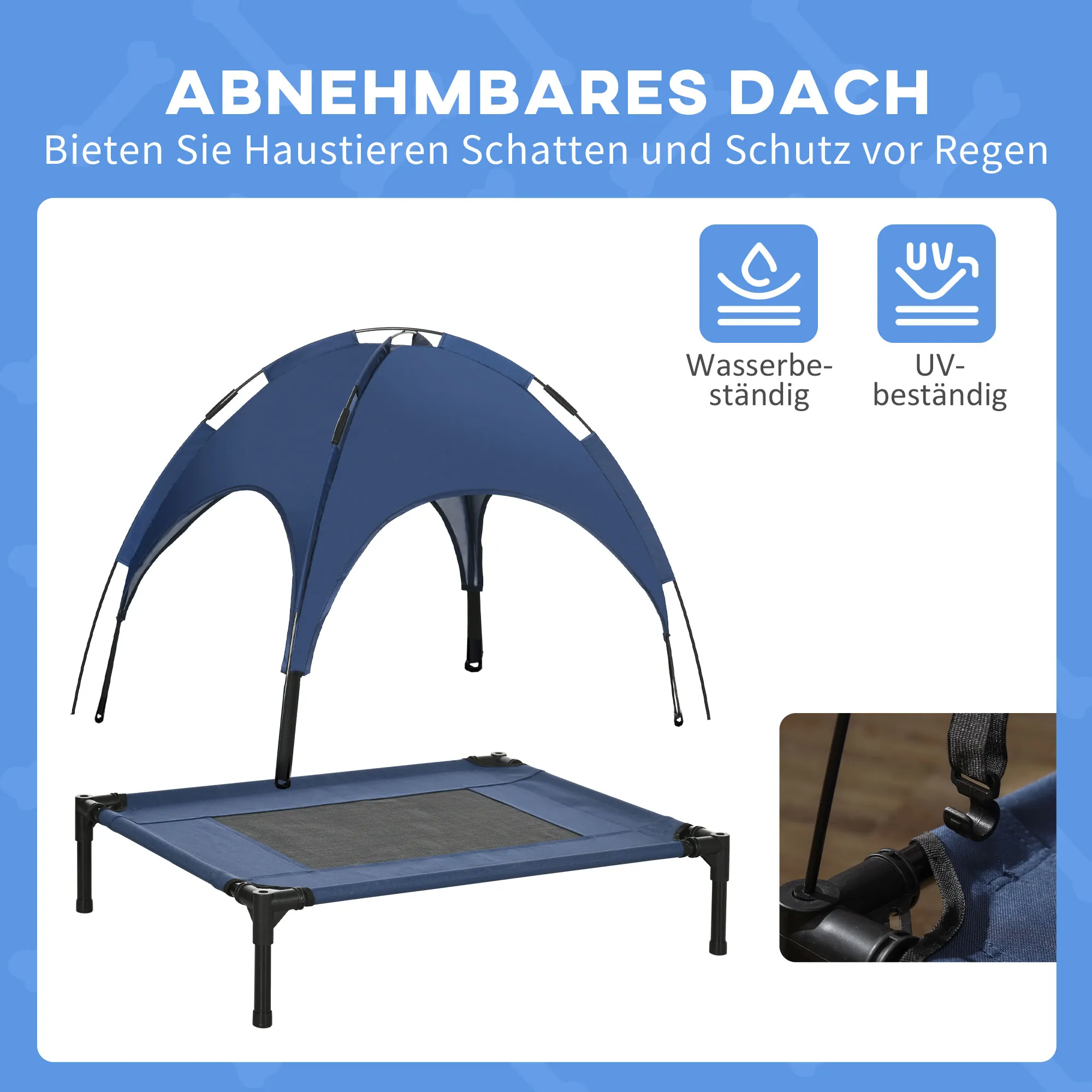 Stylisches Haustierbett Dunkelblau 76x61x73 cm