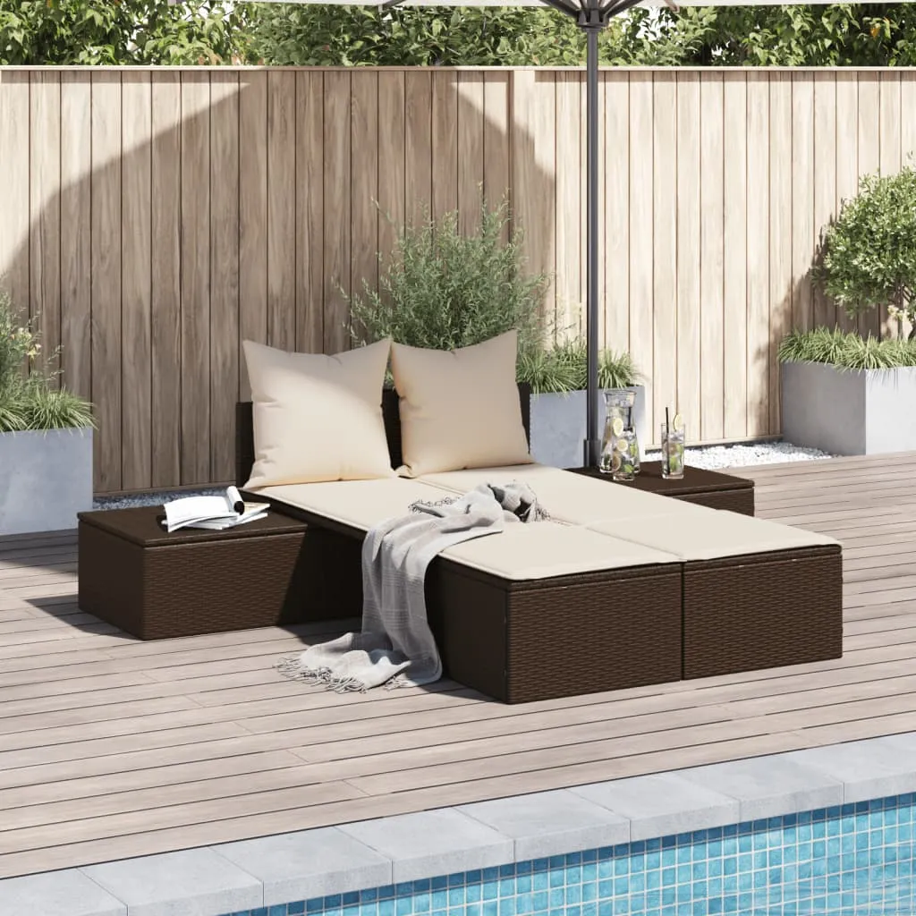 Bequeme Doppelliege 104 x 162 cm in Braun