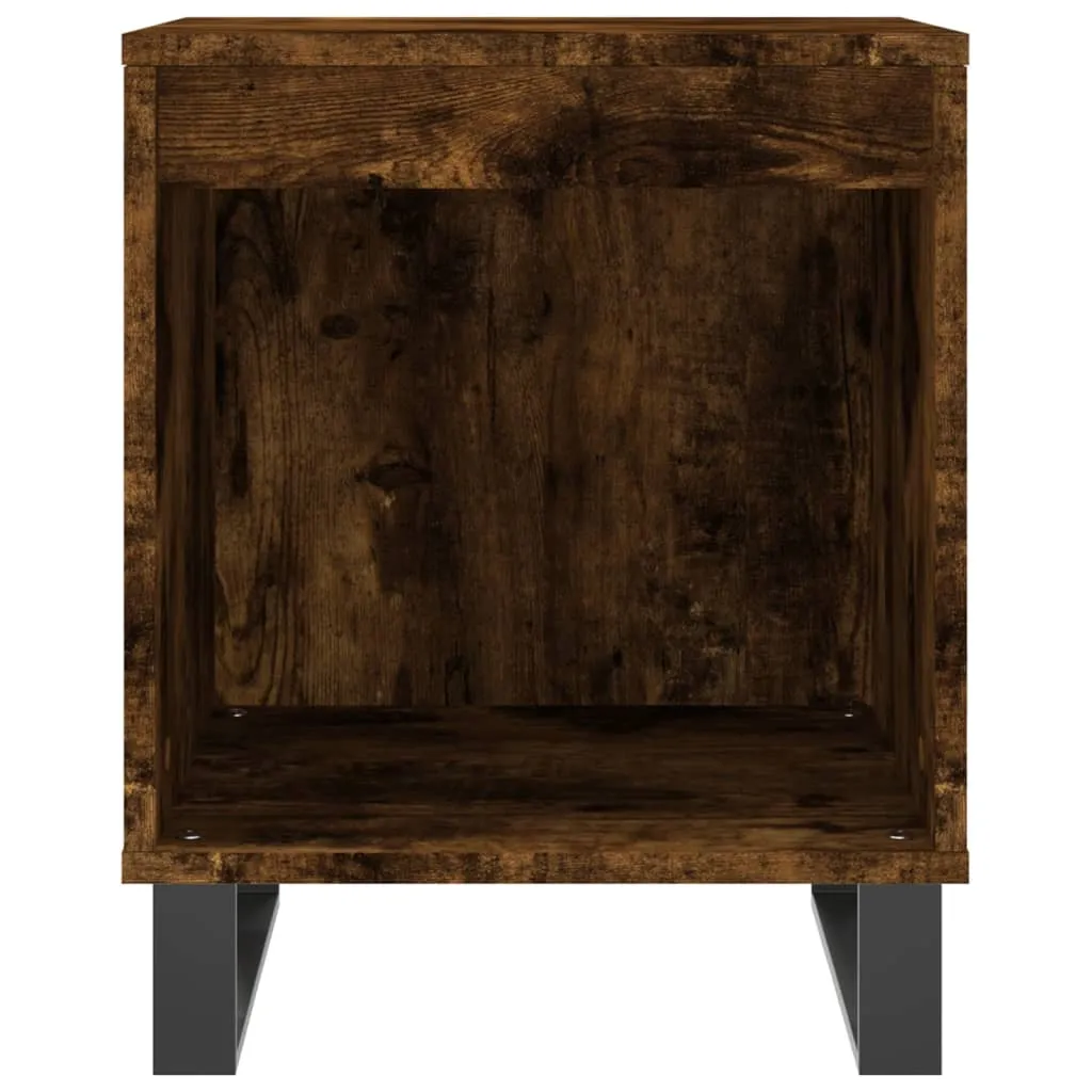 Nachttisch Räuchereiche 40 x 35 x 50 cm mit Metallbeinen