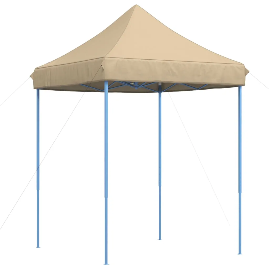 Faltbares Pop-up-Partyzelt 200x200x306 cm Beige mit blauem Stahlgestell