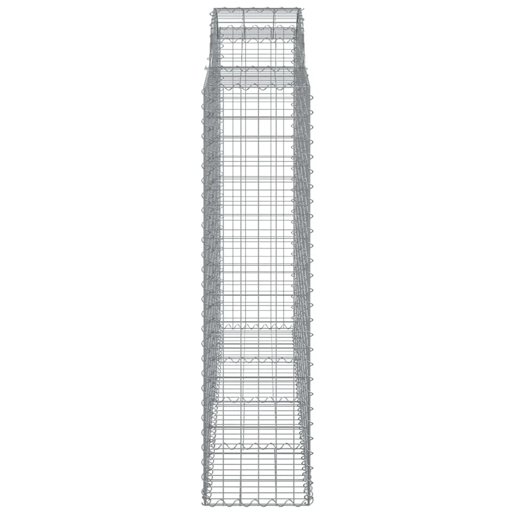 Gabionenwand Hochbogen 200x50x160/180 cm silbern verzinktes Eisen