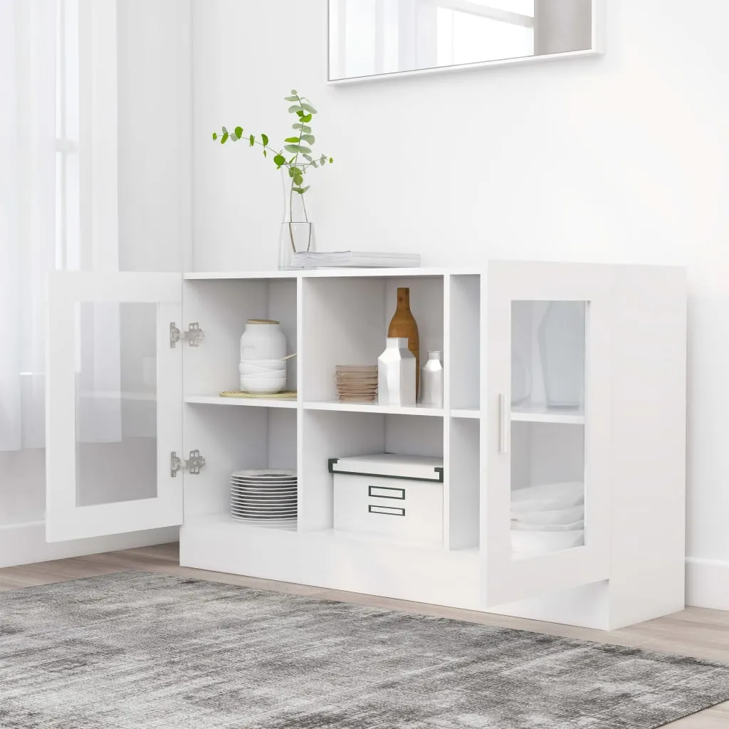 Weißer Vitrinenschrank 120 x 30,5 x 70 cm aus Holzwerkstoff