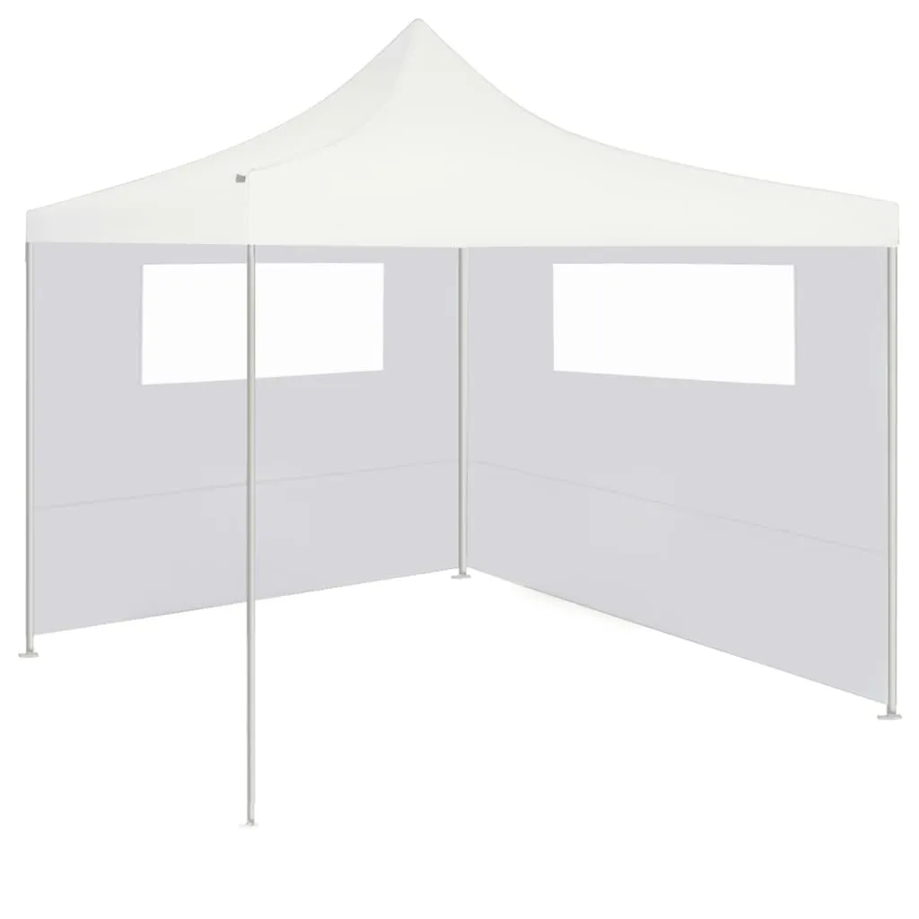 Pavillon-Seitenwand mit Fenstern 590 x 200 cm in Weiß