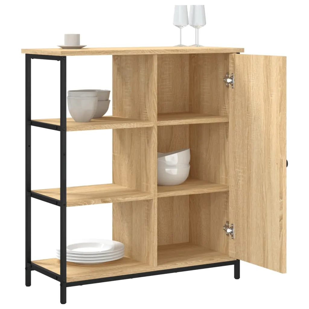Sideboard Sonoma-Eiche 70 x 30 x 80 cm aus Holzwerkstoff und Stahl