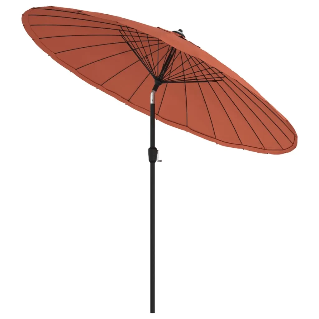 Garten-Sonnenschirm Terrakotta 270x246 cm mit Kurbel und 24 Rippen