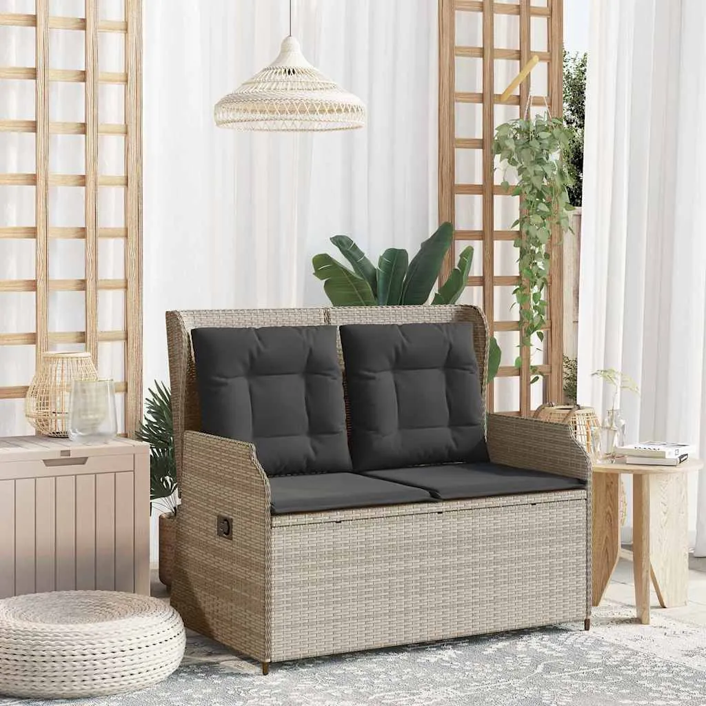 Garten-Relaxbank Hellgrau 110 x 67 x 95 cm