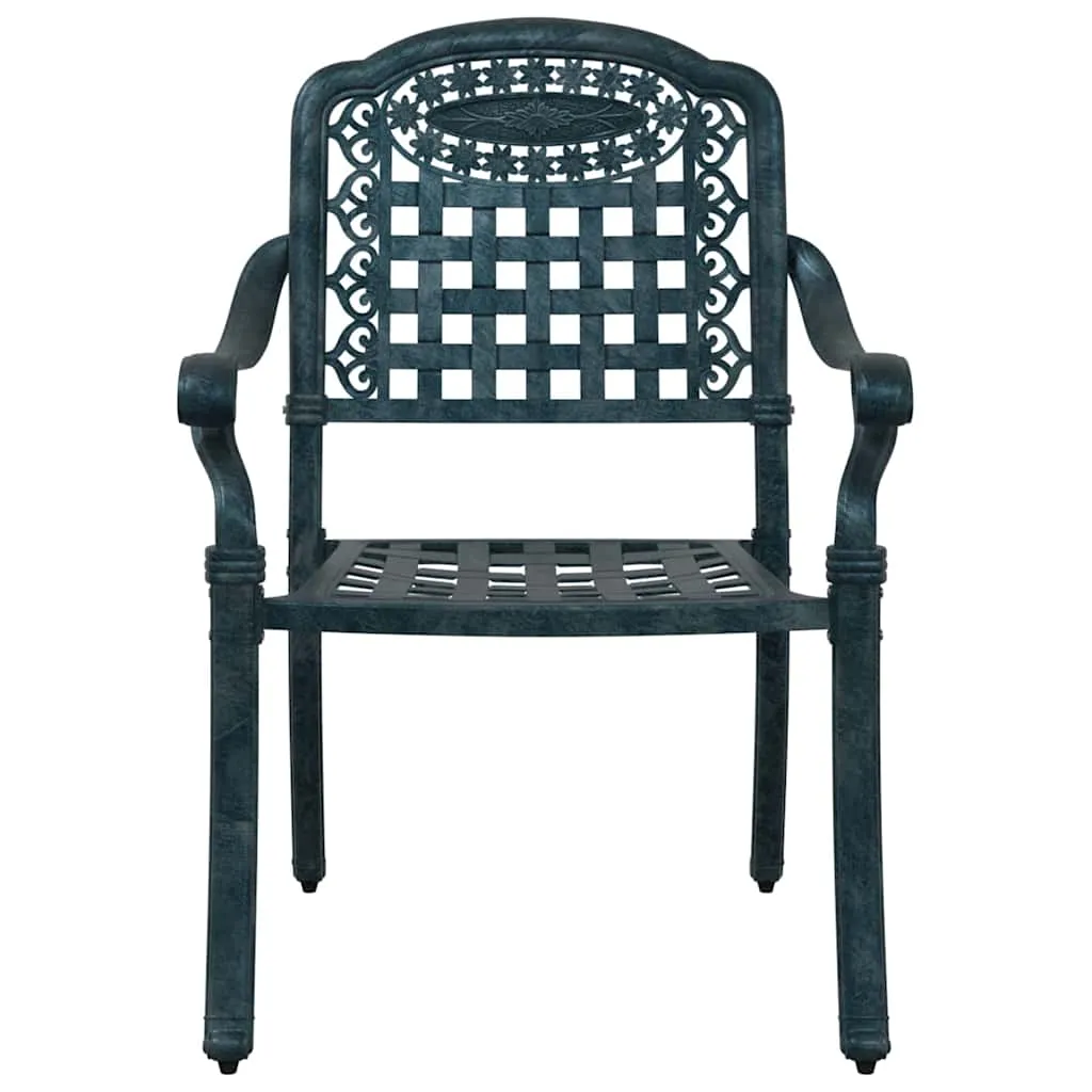 Vintage Gartenstuhl Aluminium Grün 55 x 56,5 x 91 cm