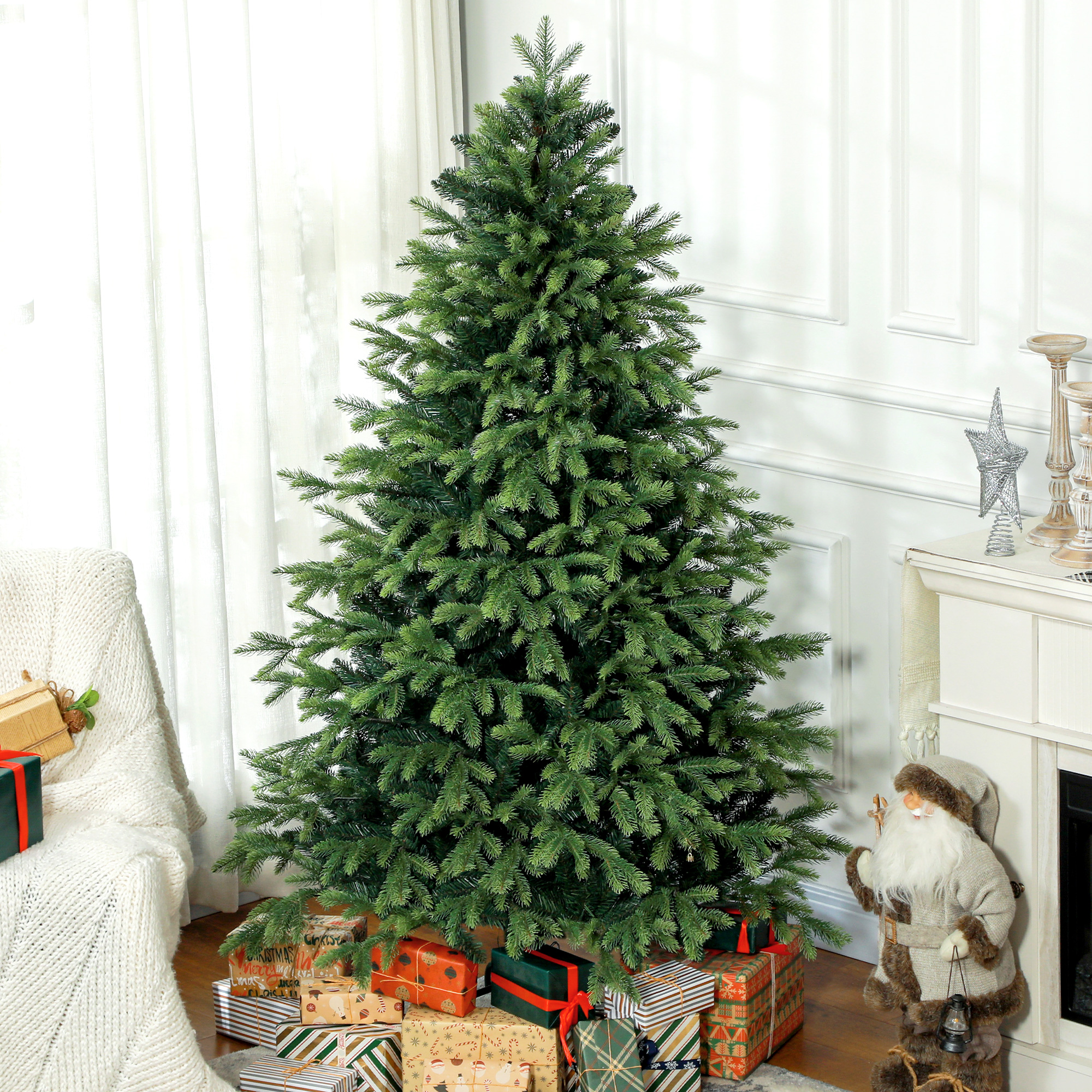 Künstlicher Weihnachtsbaum 183 cm flammhemmend, Grün