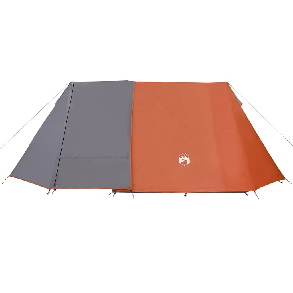 Campingzelt Grau und Orange 470x220x170 cm mit PU-beschichtetem Polyester