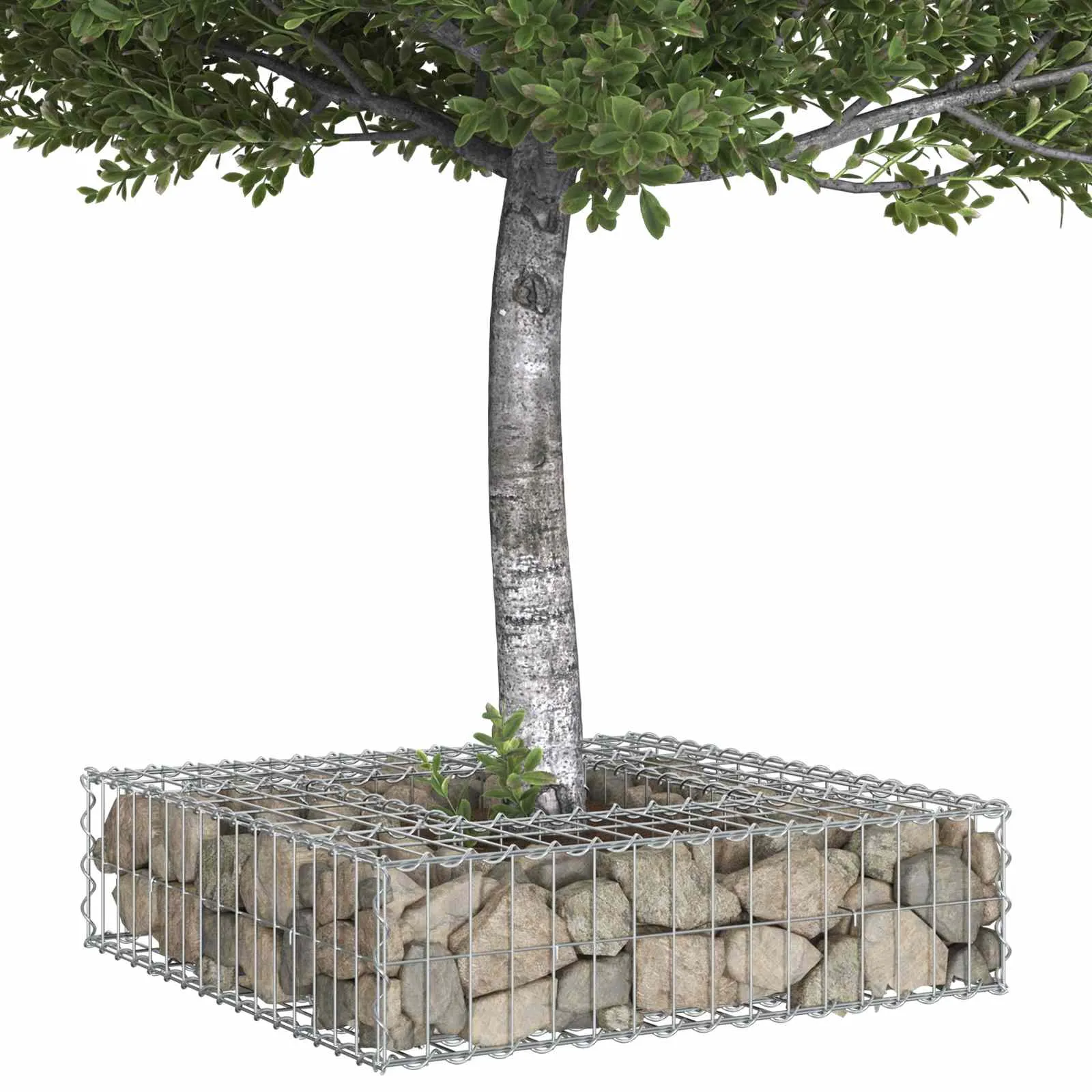 Gabionen Hochbeet Zaunpaneel 80x80x20 cm Silber