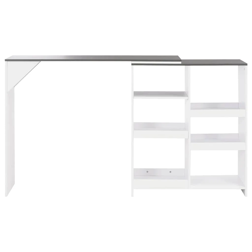 Bartisch mit Beweglichem Regal Weiß 138x39x110 cm