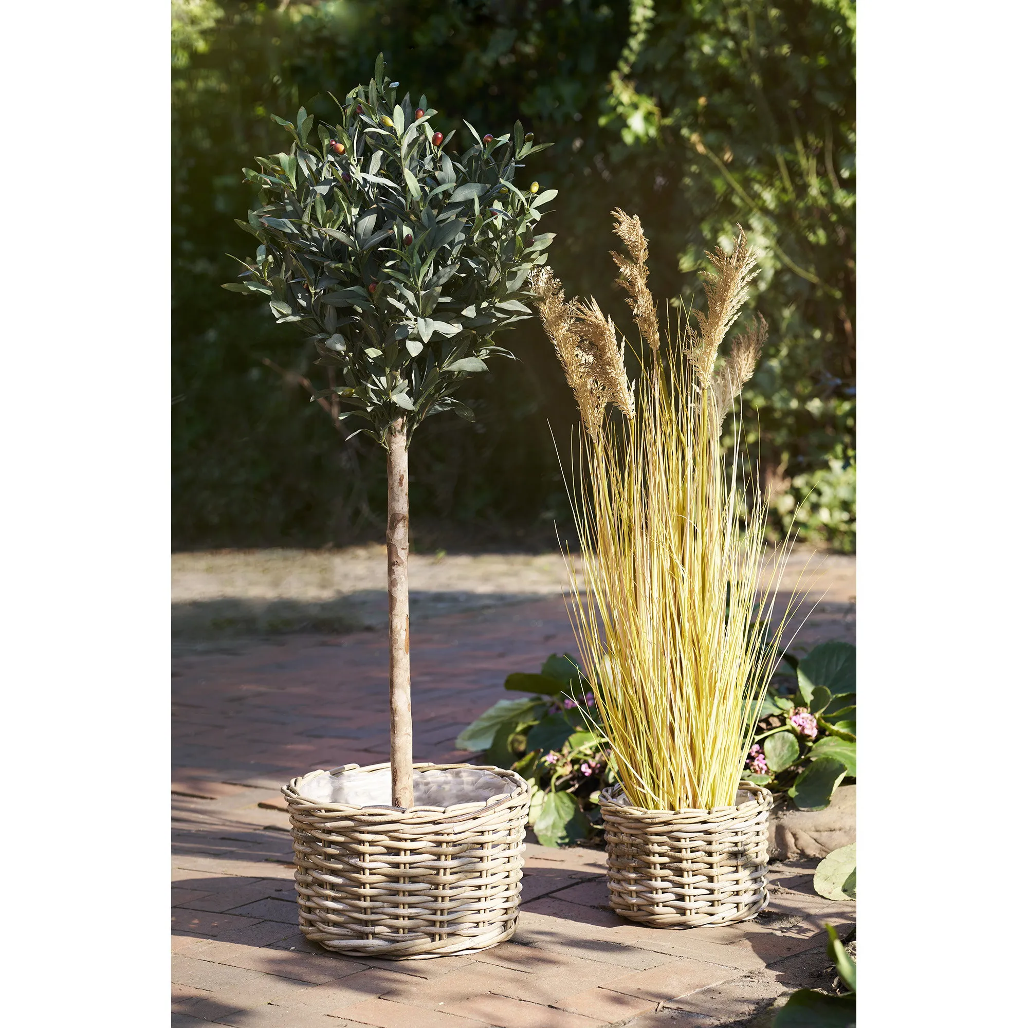 tinkaro Korb-Set 2-teilig Kubu-Rattan 27/35 x 18/22 cm Natur