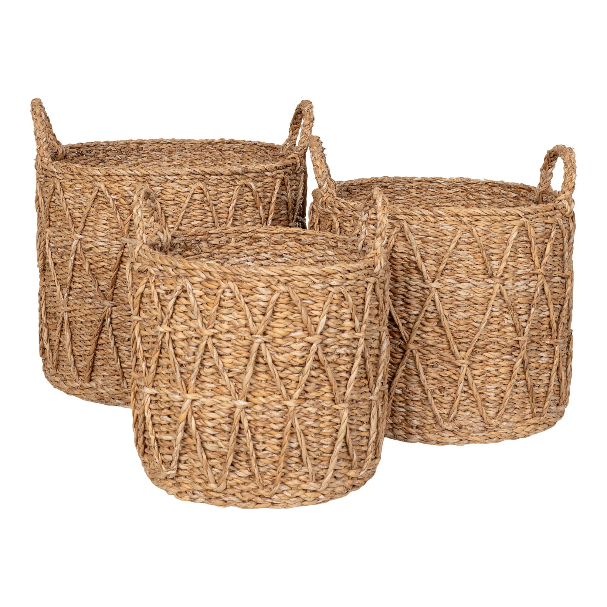 tinkaro Körbe Set aus Seegras 28/32/36 cm Natur