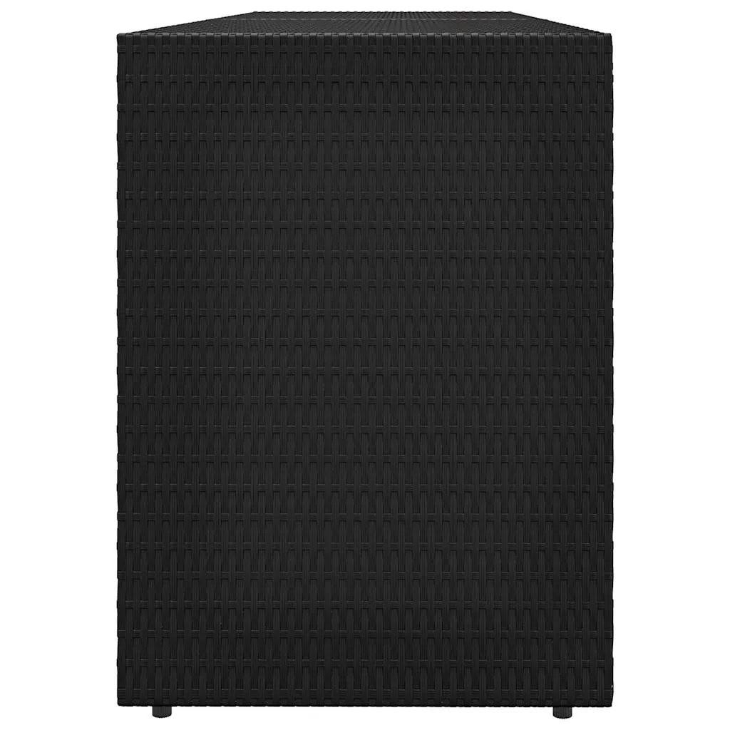 Gartenschrank Schwarz 198 x 55,5 x 80 cm Poly Rattan