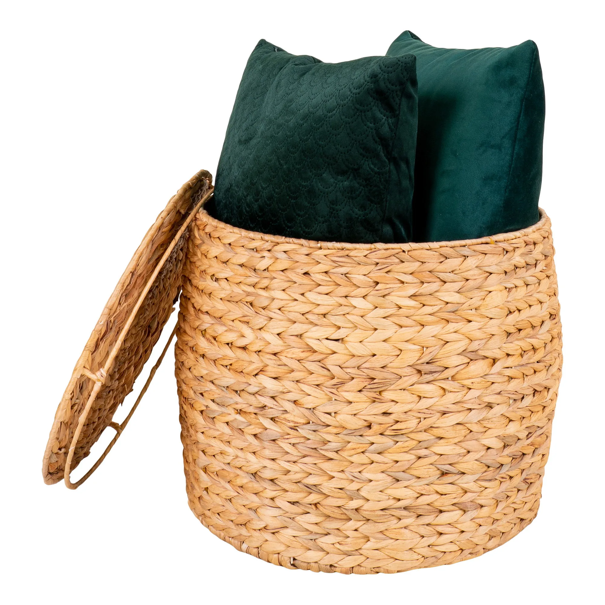 tinkaro Beistelltisch mit Stauraum ø43x34 cm Natur